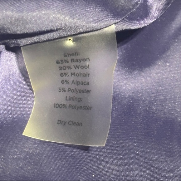 Talbots Purple Tweed Open Front Wool/Mohair/Alpaca Blazer Size 6 - Picture 8 of 10